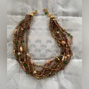 Joan Rivers Torsade Collection Multi-Strand Necklace. Earth tones.